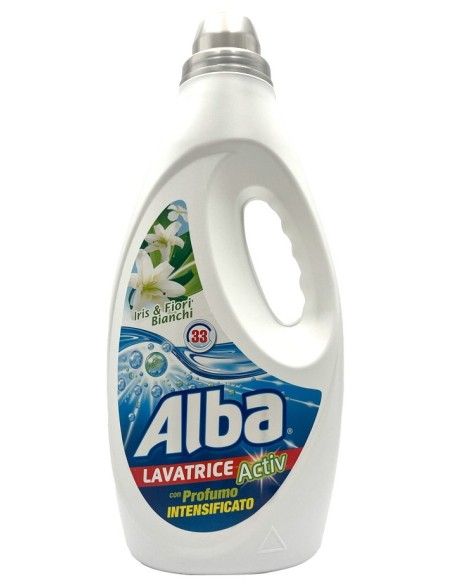 Alba Detersivo Lavatrice Liquido 33 Lavaggi 1850ml - Iris E Fiori Bianchi